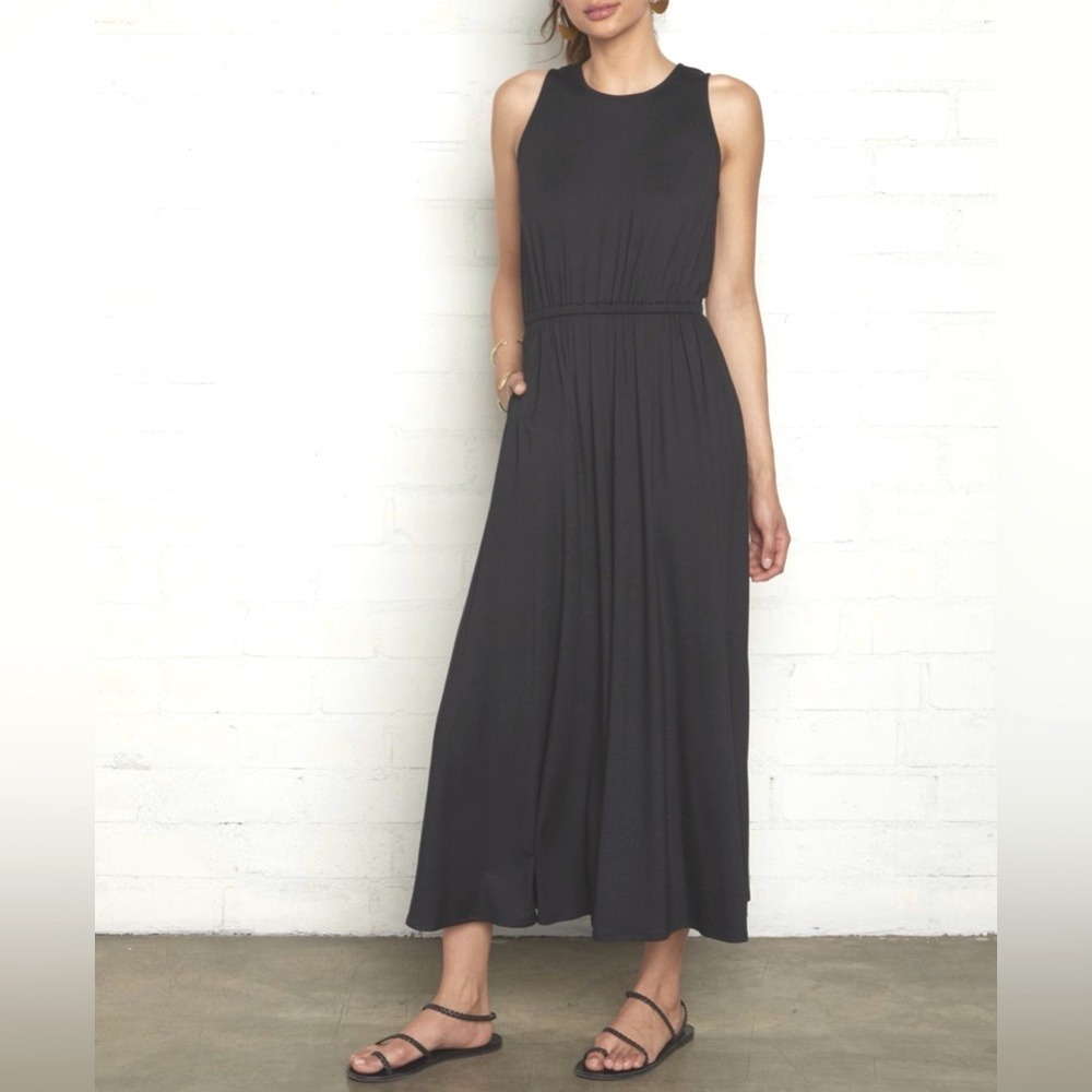 NEW Rachel Pally Black Mirabelle Maxi Dress Medium M Sleeveless Long Monochrome